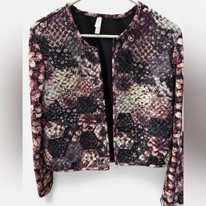 Xhilaration Women's L whimsygoth dark academia Multicolor Quilted plum Blazer